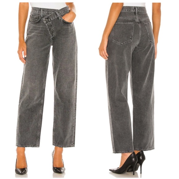 Agolde Denim - NEW Size 26 AGOLDE Criss-Cross Straight Leg Cotton Jean Synchronize Grey Wash